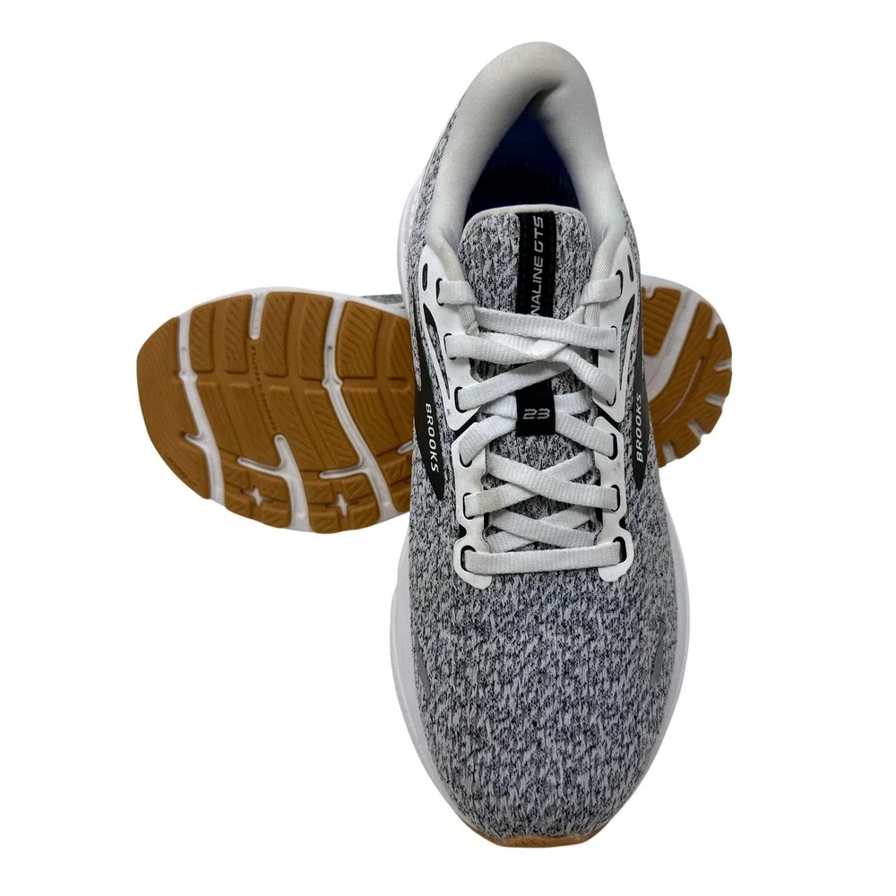 Brooks Adrenaline GTS 23 Womens Sz 9 Running Shoes Grey White Gum 1203811B112
